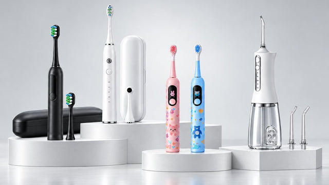 Electric toothbrushes and water flossers, product close-up