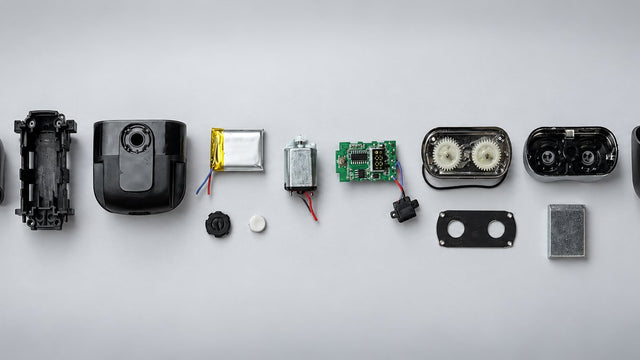 Disassembled high-speed hair dryer components laid out for inspection