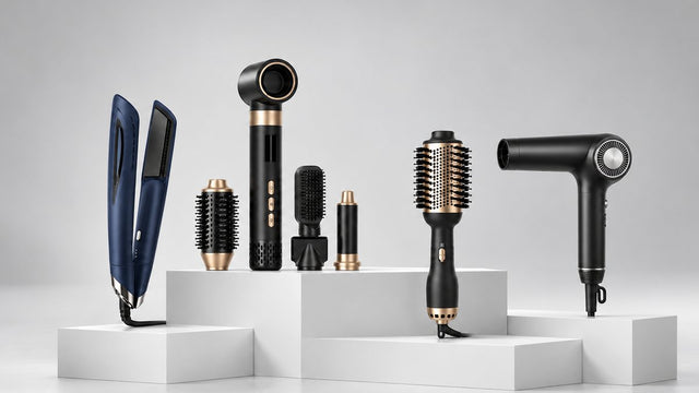 High-speed hair dryer and styling attachments, product close-up