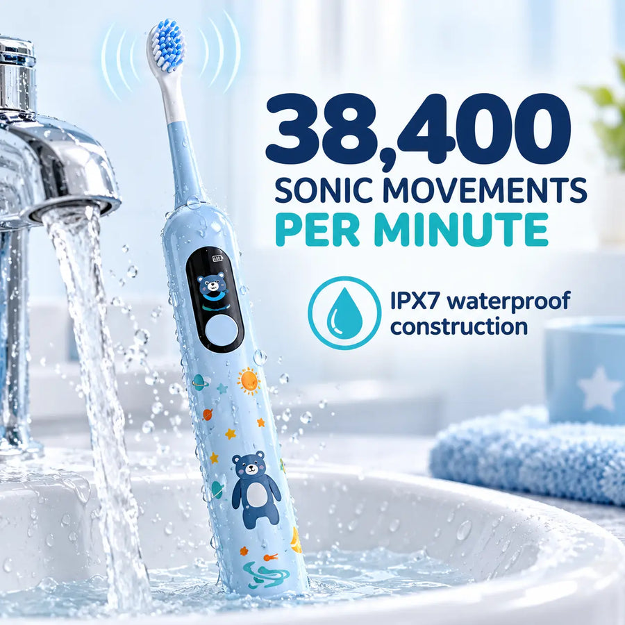 RYVO X800-C toothbrush with 38400 sonic movements per minute and IPX7 waterproof construction